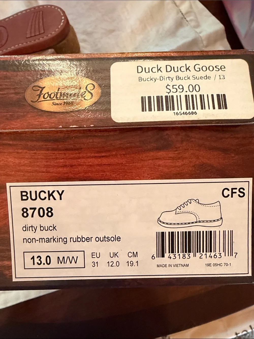 Footmates Boy’s “Dirty Buck” Suede Lace-Up Shoes in Camel Brown